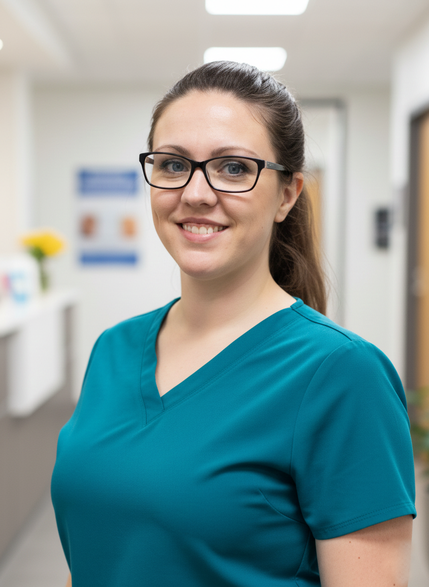 Kassie Armbruster in professional clinical setting